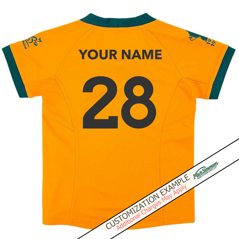 Wallabies Official RWC23 World Cup 2023 Infant Toddler's Replica Home Rugby Union Jersey by Asics - new
