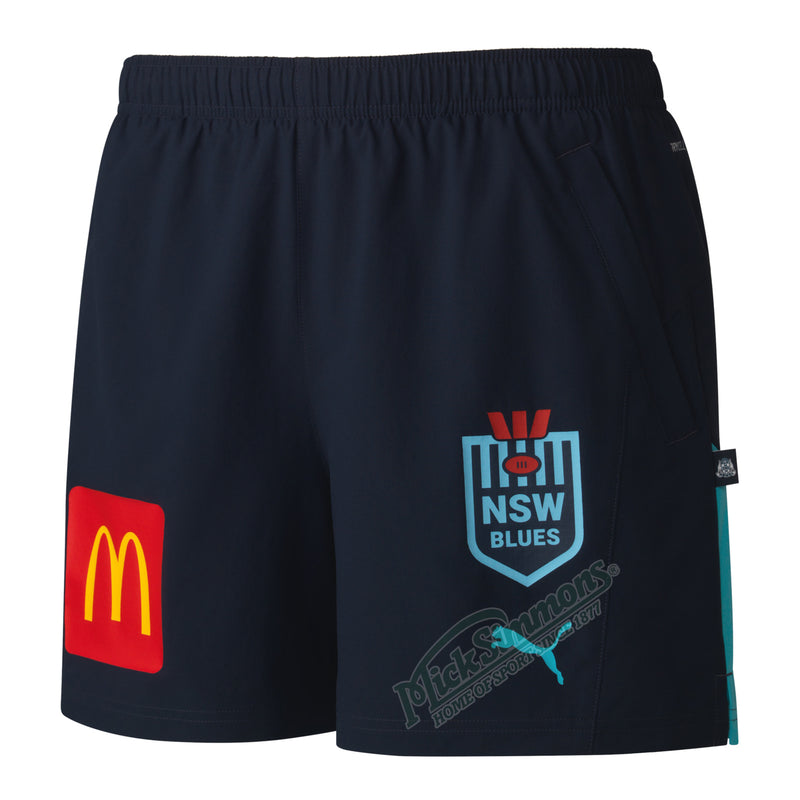 NSW Blues 2024 Men's Training Shorts State of Origin NRL Rugby League by Puma - new