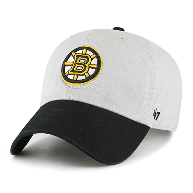 Boston Bruins Grey Two Tone '47 CLEAN UP NHL Snapback Cap by 47 - new
