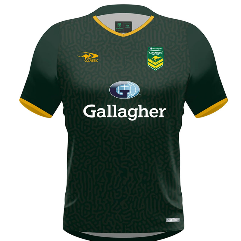 Australian Kangaroos ARL 2024 Men's Training T-Shirt Rugby League By Classic - new