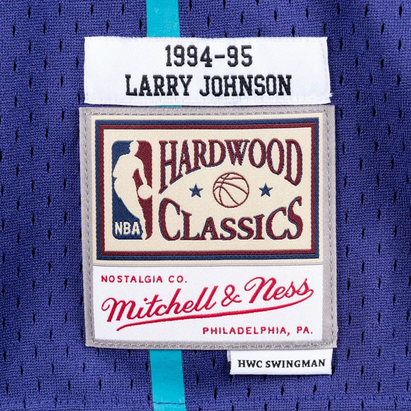 Charlotte Hornets 1994-95 Larry Johnson 2 Hardwood Classics Swingman Alternate Jersey by Mitchell & Ness - new