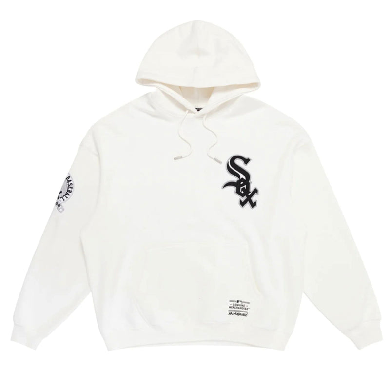Chicago White Sox Vintage Wordmark Hoodie MLB Vintage White By Majestic - new