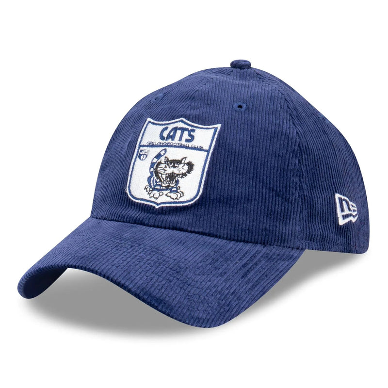 Geelong Cats Official Classic Retro Cap Team Colours Corduroy Snapback AFL by New Era - new