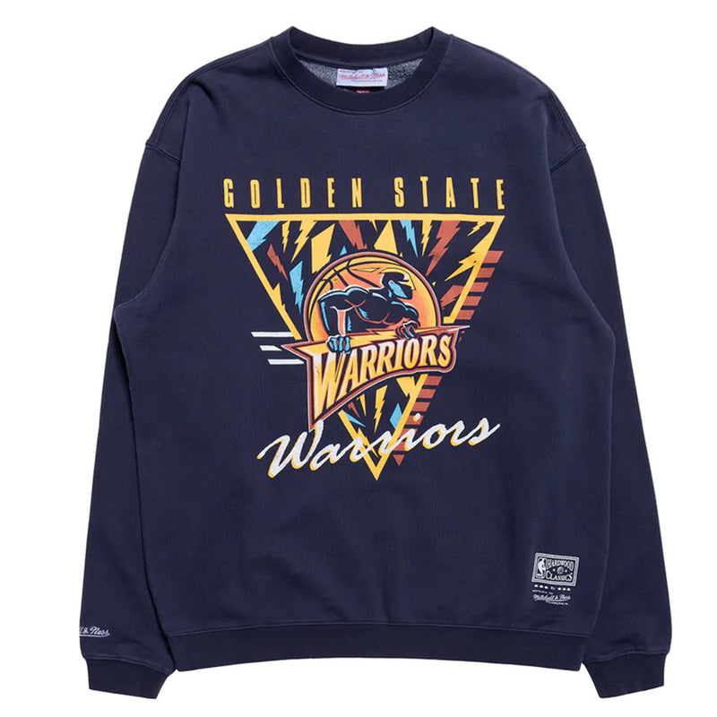 Golden State Warriors LOGO Crew Long Sleeve Sweatshirt by Mitchell & Ness - new