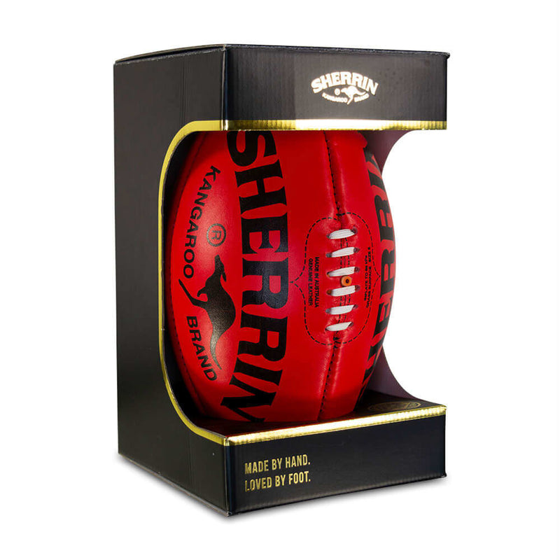 Sherrin Official AFL Kangaroo Brand KB Leather Ball Box Size 5 - Reza - new