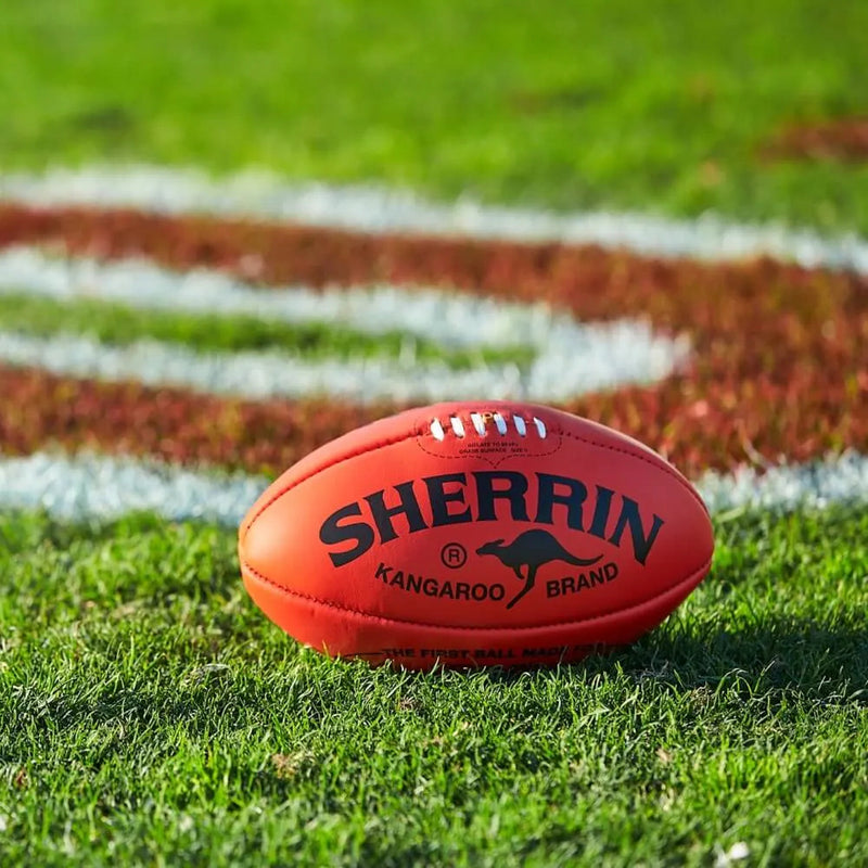 Sherrin Official AFL Kangaroo Brand KB Leather Ball Box Size 5 - Reza - new