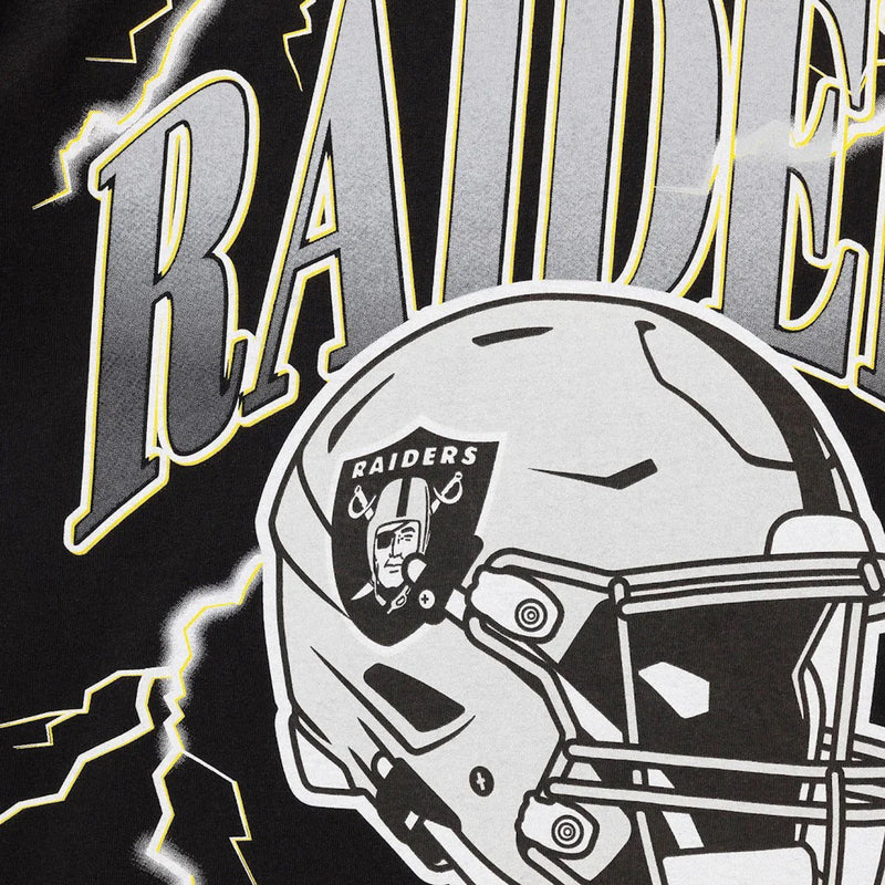 Las Vegas Raiders Team Helmet Lightning Adult T-Shirt NFL by Majestic - new