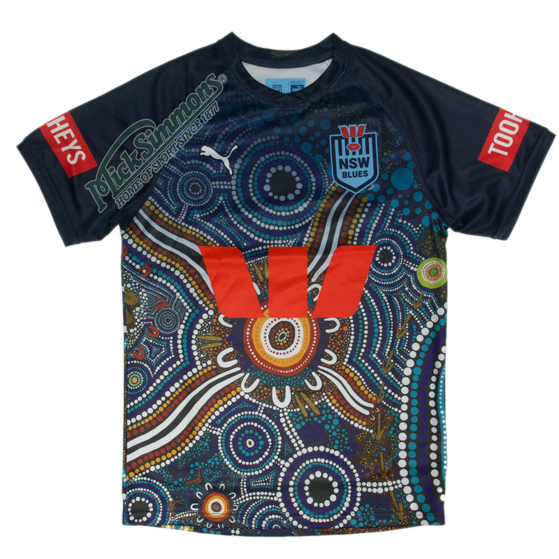 NSW Blues 2023 Men's State of Origin Indigenous Training Jersey NRL Rugby League by Puma - new