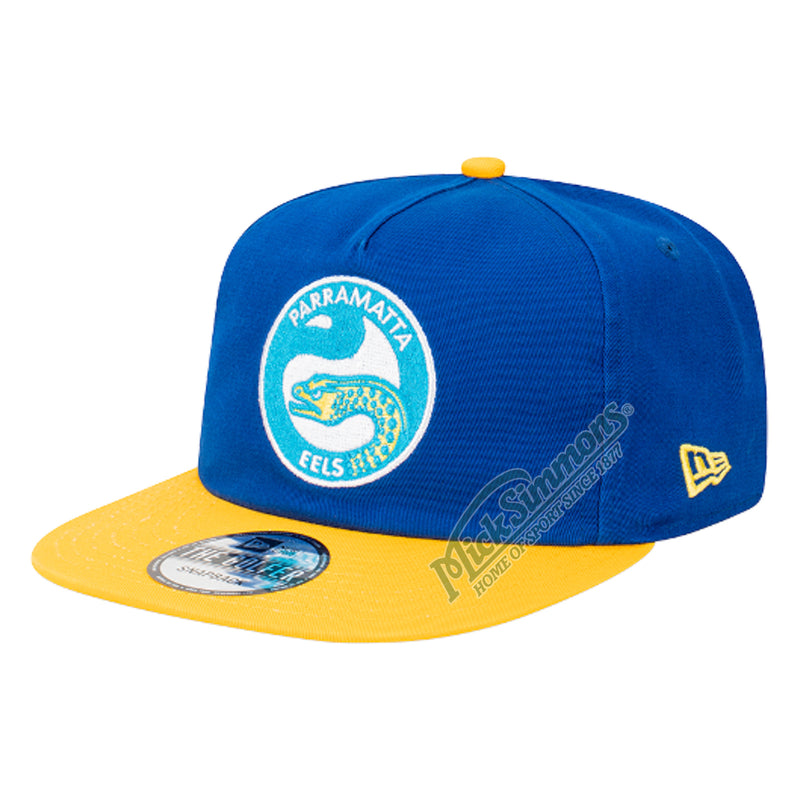 Parramatta Eels Official GOLFER Retro Flat Cap Snapback Heritage Classic NRL Rugby League By New Era - new