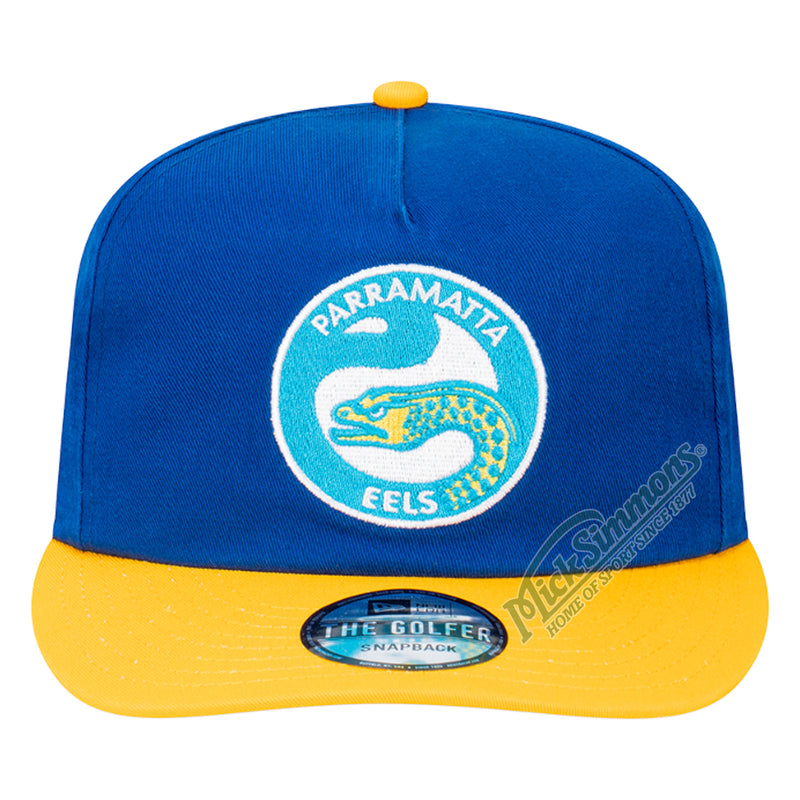 Parramatta Eels Official GOLFER Retro Flat Cap Snapback Heritage Classic NRL Rugby League By New Era - new