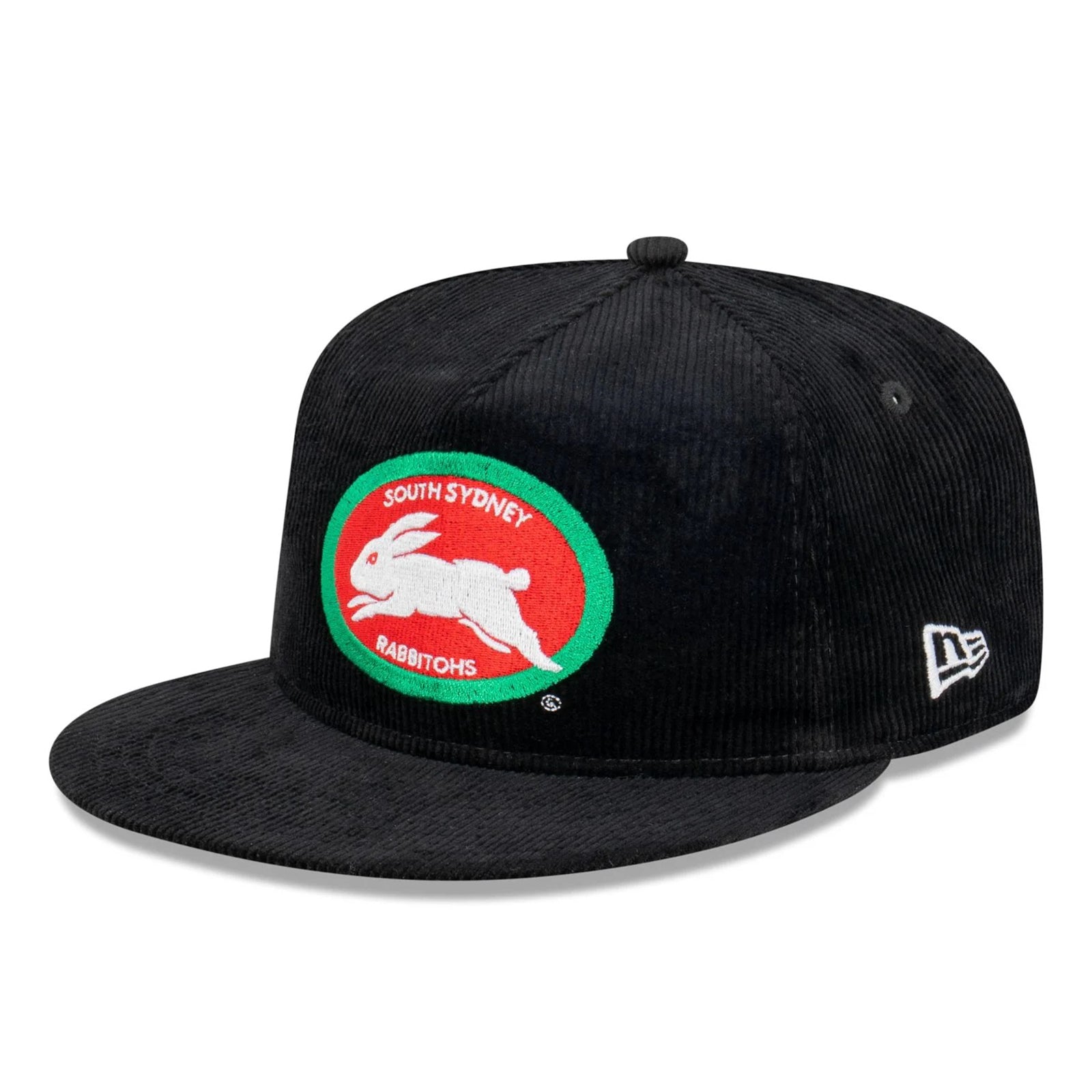 South Sydney Rabbitohs GOLFER CORDUROY Heritage Retro Flat Cap NRL Rugby League By New Era