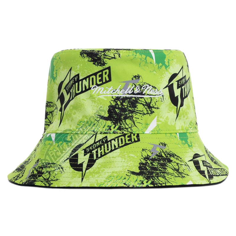 Sydney Thunder Official Adult Reversible Bucket Hat Cricket Big Bash League BBL By Mitchell & Ness - new