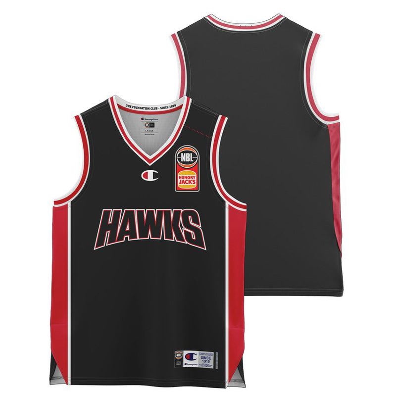 Illawarra Hawks 2021/22 Authentic Kids V Neck Home Jersey NBL Basketball by Champion - new