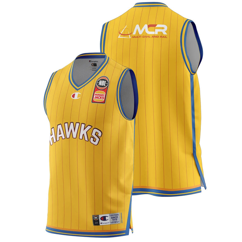 Illawarra Hawks 2022/23 Authentic V Neck Mens Heritage Jersey NBL Basketball by Champion - new