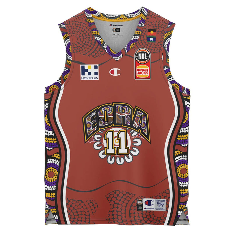 Sydney Kings 2022/23 Authentic Kids Crew Neck Indigenous Jersey - Xavier Cooks NBL Basketball by Champion - new