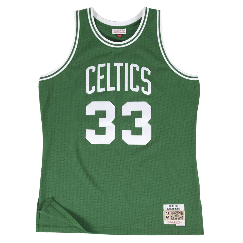 Boston Celtics Larry Bird 33 Road 1985-86 NBA Swingman Jersey by Mitchell & Ness - Green - new