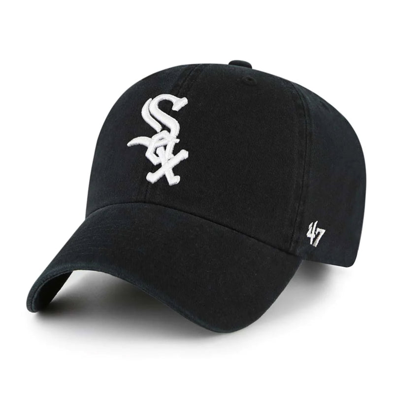 Chicago White Sox Home CLEAN UP Strap Back Cap Black MLB By 47 Brand - new