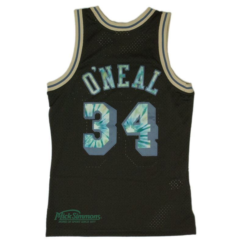 Los Angeles Lakers Shaquille O'Neal 34 1996-97 TYE DYE Logo Swingman Jersey by Mitchell & Ness - Black - new