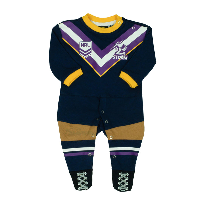 Melbourne Storm Original Footysuit Romper Kids Baby Infants Suit - Mick Simmons Sport
