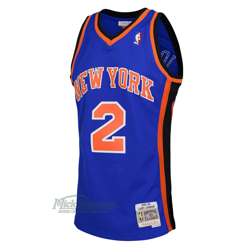 New York Knicks Larry Johnson 1998-1999 Hardwood Classics Road Jersey by Mitchell & Ness-Mick Simmons Sport