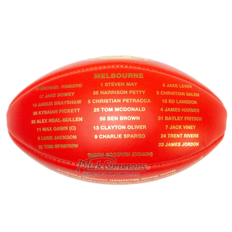 Sherrin Official 2021 Premiers Ball - Melbourne Boxed AFL Kangaroo Brand Leather Red - new