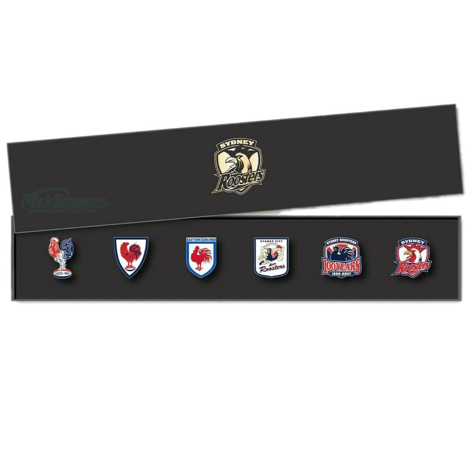 Sydney Roosters NRL Evolution Series Collection Set Team Metal Logo Pin Badge Mick Simmons Sport