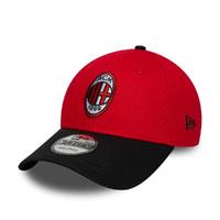 AC Milan Adult 9Forty Red Strapback Cap Cloth Strap Adjustable Soccer Football By New Era