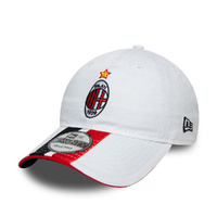 AC Milan Adult 9Twenty White Strapback Cap Cloth Strap Adjustable Soccer Football By New Era