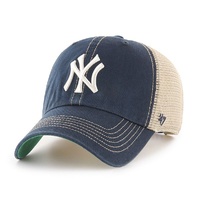 New York Yankees Clean Up Navy Trawler MLB Trucker Cap Snapback By '47 Brand