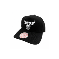 Chicago Bulls Black Colour White Logo Pro Pinch Fit Snapback Cap NBA Basketball By Mitchell & Ness