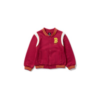 Brisbane Broncos Kids Maroon Fleece Bomber Jacket NRL Rugby League By Bleacher Athletics