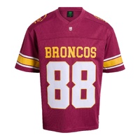 Brisbane Broncos Men's Gridiron Mesh Jersey NRL Rugby League By Bleacher Athletic