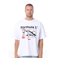 Men's F1 Box Tee Shirt White Motor Racing Sport By Formula 1
