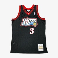 Philadelphia 76ers Allen Iverson 1996-97 Hardwood Classics Swingman Jersey Black By Mitchell & Ness