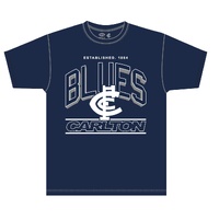 Carlton Blues AFL Navy Arch Tee Shirt Football By NAR