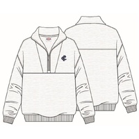 Carlton Blues AFL White Marle 1/2 Zip Fleece Hoodie Football By NAR