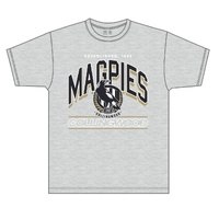 Collingwood Magpies AFL Black Arch Tee Shirt Football By NAR