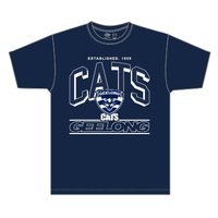 Geelong Cats AFL Navy Arch Tee Shirt Football By NAR