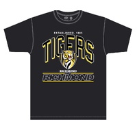 Richmond Tigers AFL Black Arch Tee Shirt Football By NAR