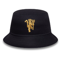 Manchester United FC Gold Navy Bucket Hat Cap Soccer Football By New Era