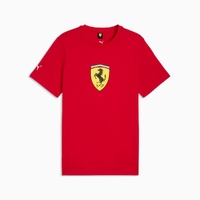 Scuderia Ferrari Men's Coloured Rosso Corsa Shield Tee Shirt By Puma
