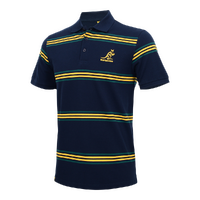 Wallabies Stipe Pique Polo Shirt Australian National Rugby Union Black By Tidwell