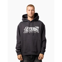 Los Angeles Lakers Ripped Logo Washed Black Hoodie NBA Basketball By Mitchell & Ness