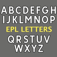 EPL White Letter Official 2017 -2024 For Heat Press