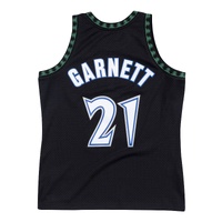 Minnesota Timberwolves Kevin Garnett 1997-98 Black Hardwood Classics Swingman Jersey by Mitchell & Ness