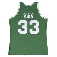 Boston Celtics Larry Bird 33 Road 1985-86 NBA Hardwood Classics Swingman Jersey by Mitchell & Ness - Green