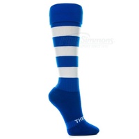 Thin Skins Football Socks - Royal / White Hoops Thinskins