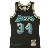 Los Angeles Lakers Shaquille O'Neal 34 1996-97 TYE DYE Logo Hardwood Classics Swingman Jersey by Mitchell & Ness - Black