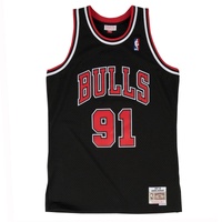 Chicago Bulls Dennis Rodman 91 Road 1997-98 Hardwood Classics Swingman Alternate Jersey by Mitchell & Ness - Red