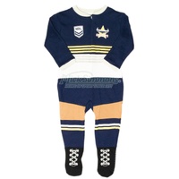 North Queensland Cowboys Original Footysuit Zip Up Romper Kids Baby Infants Suit